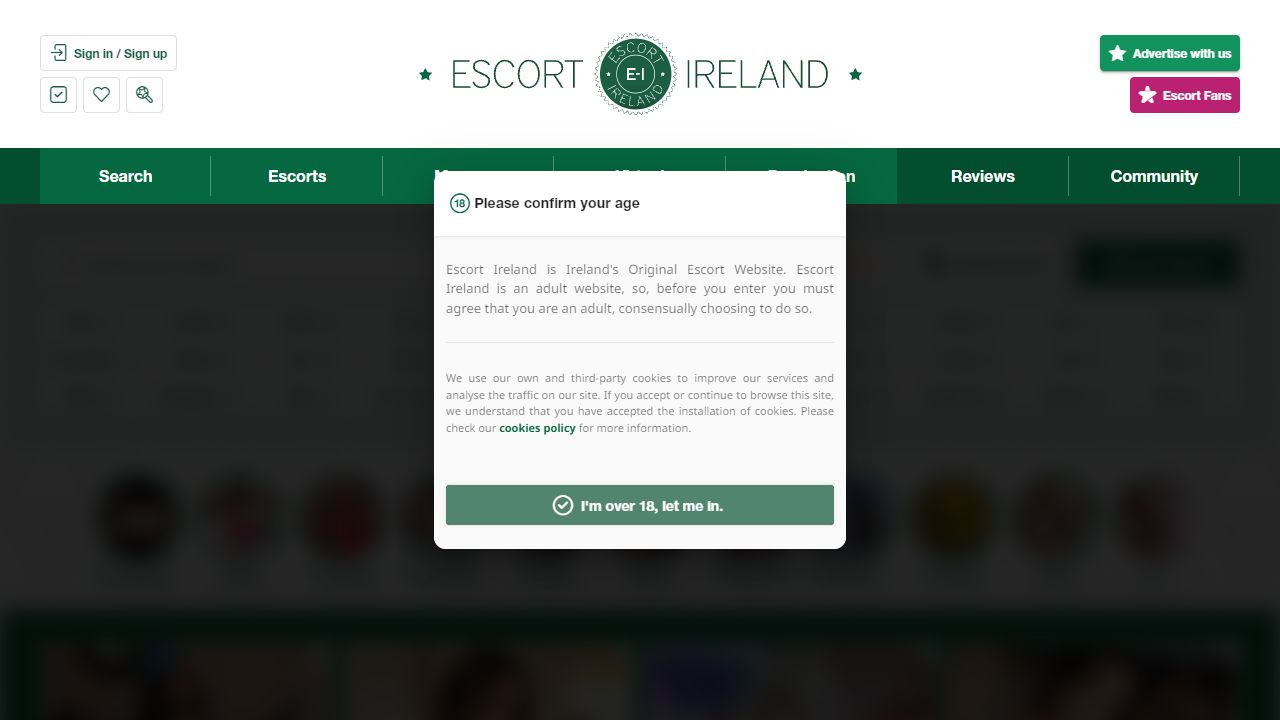 Escort Ireland 最新网站截图