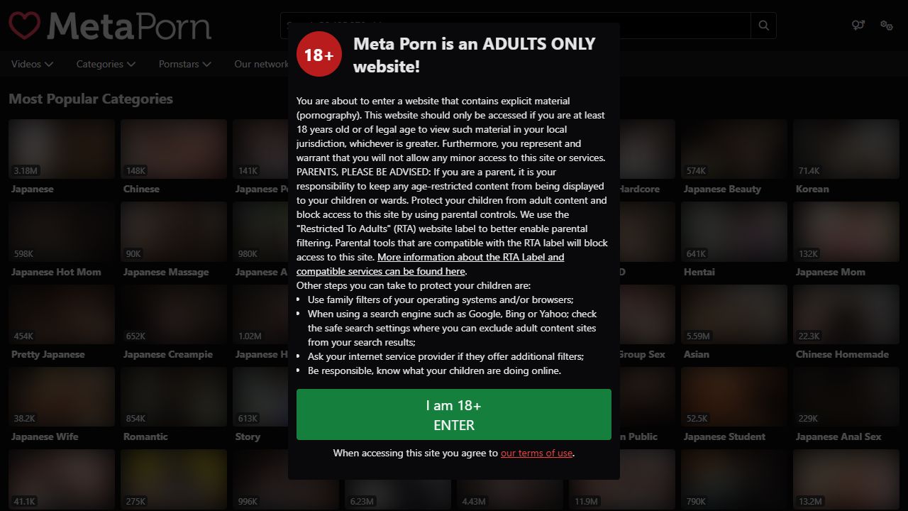 MetaPorn 最新网站截图